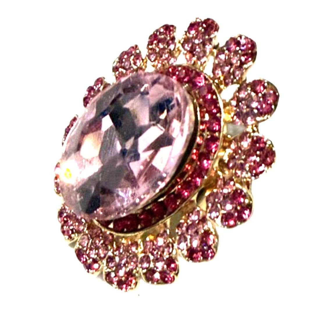 Elegant Adjustable Sunflower Ring With Sparkling Rhinestones - Thumbnail 2