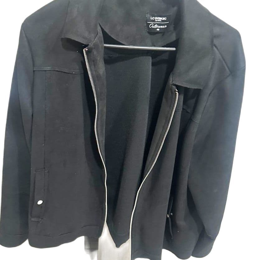 Black imitation suede jacket high quality - Thumbnail 3