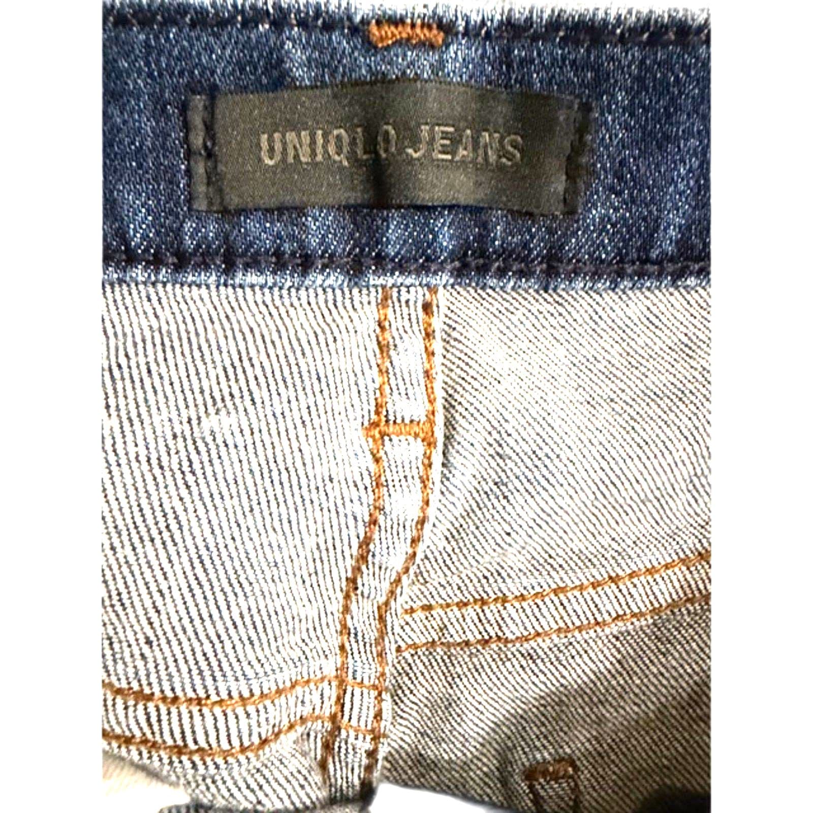 Rare Item Uniqlo Women’s Jeans Blue Denim Straight/Skinny Fit Size 3 (26-27) - Thumbnail 4