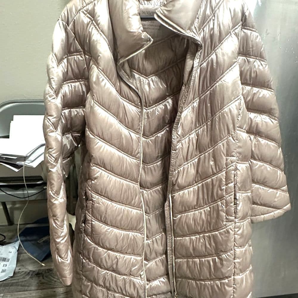 Calvin Klein Quilted Packable Down Taupe Puffer Jacket New - Thumbnail 4