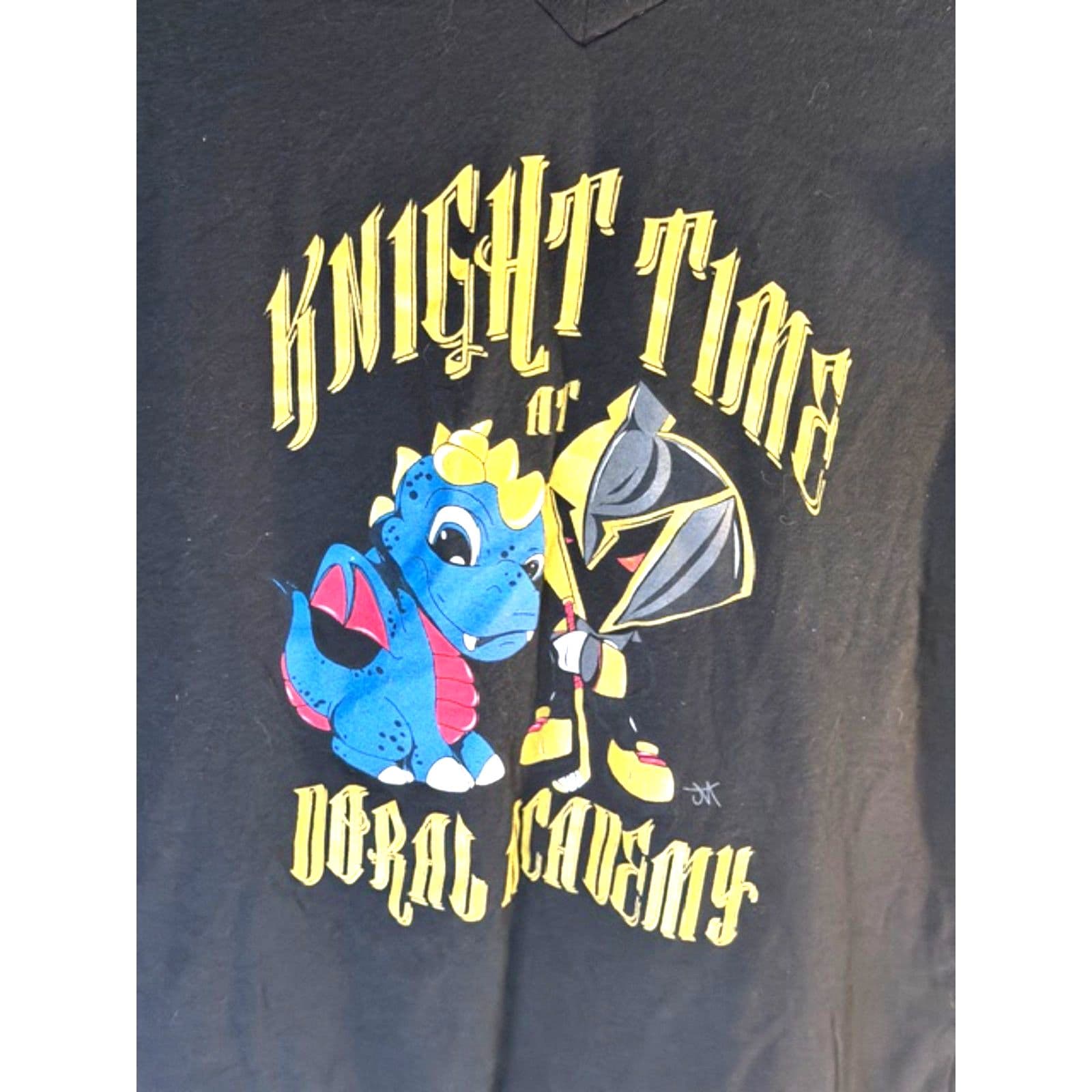 Bella Canvas Graphic T Shirt Black V Neck Nerd Academy Print Women’s Large - Thumbnail 5