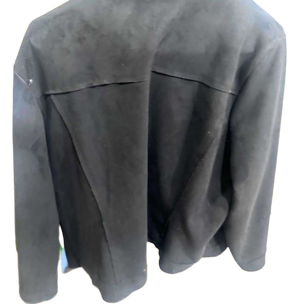 Black imitation suede jacket high quality - Thumbnail 2