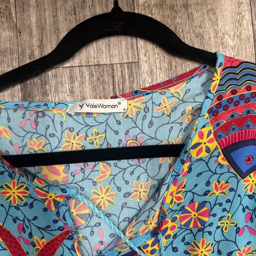 Vintage Beautiful Boho style mandala dress with tassels - Thumbnail 6