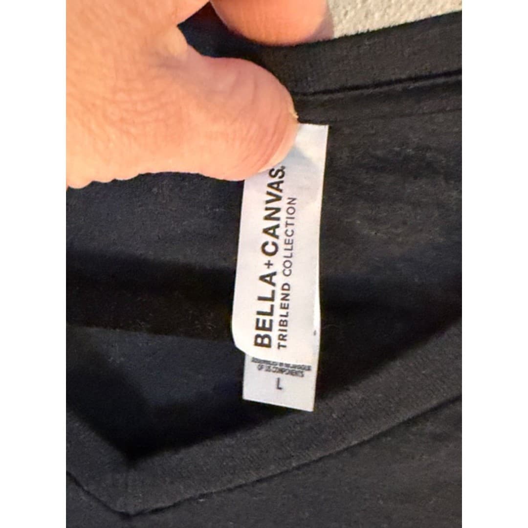 Bella Canvas Graphic T Shirt Black V Neck Nerd Academy Print Women’s Large - Thumbnail 7