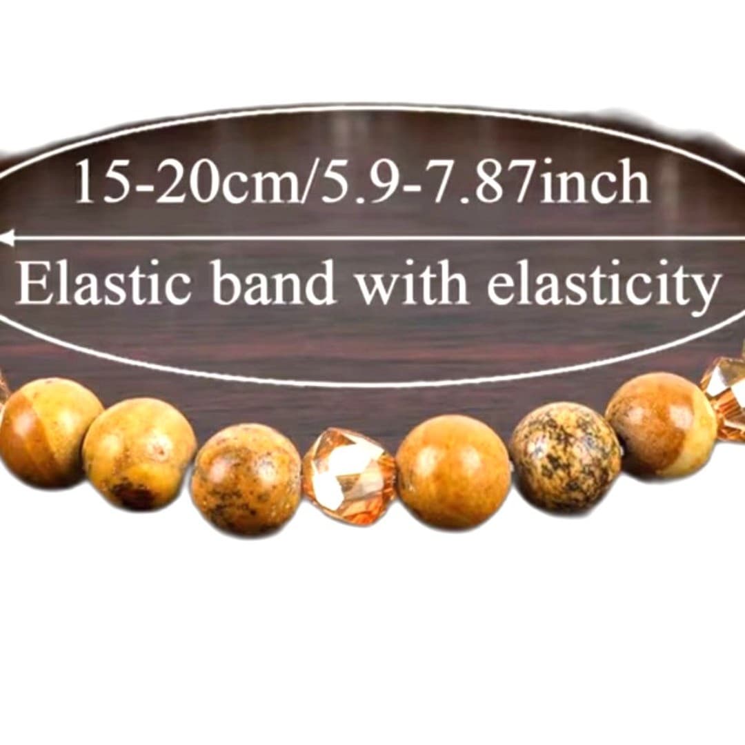 Citrine Stone beaded bracelet unisex handcrafted jewelry for men and women - Thumbnail 6