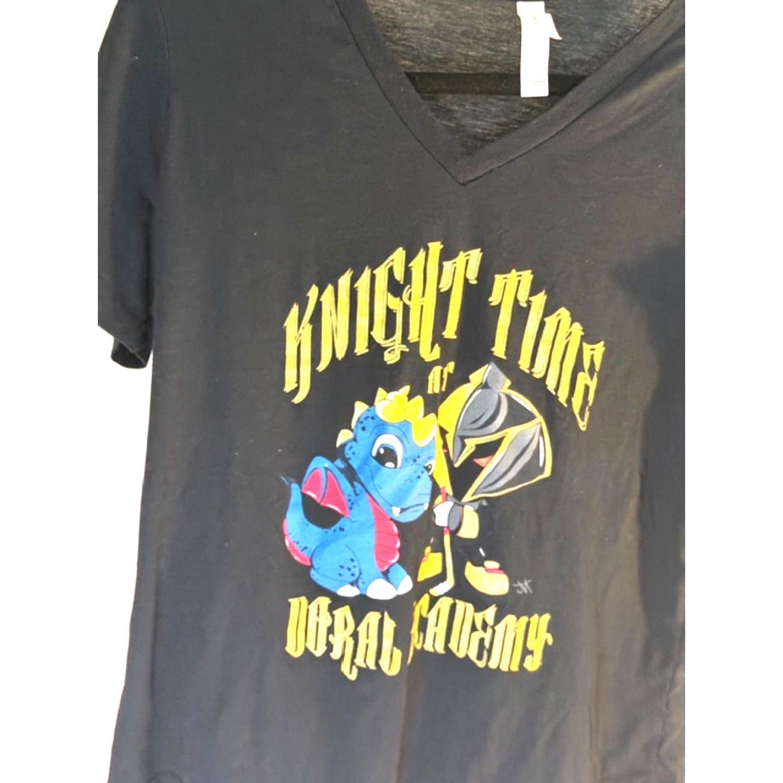 Bella Canvas Graphic T Shirt Black V Neck Nerd Academy Print Women’s Large - Thumbnail 6