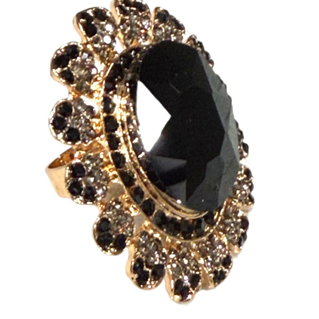 Elegant, Adjustable Sunflower Ring - Thumbnail 2