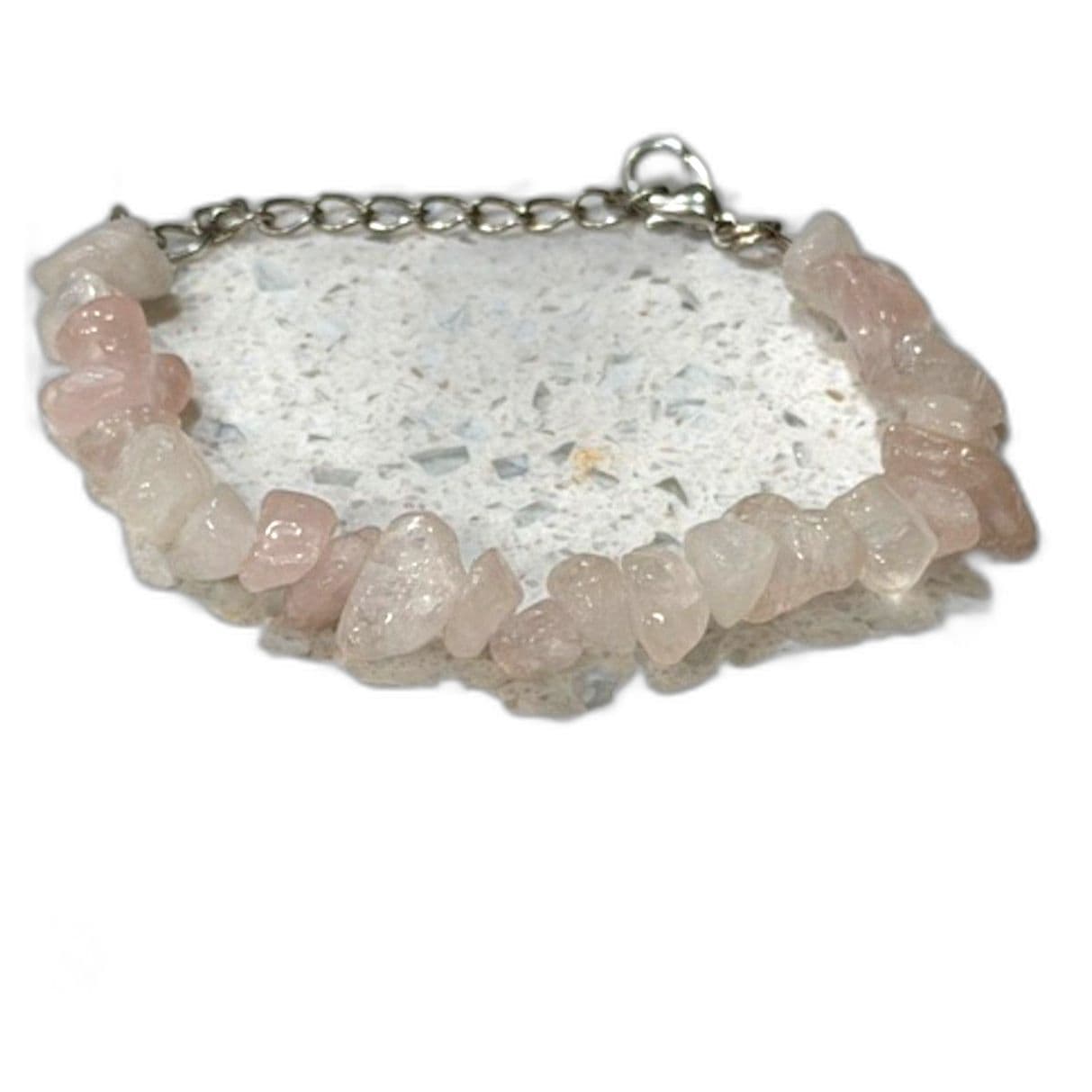 Pink quartz bracelet with broken stones - Image 1