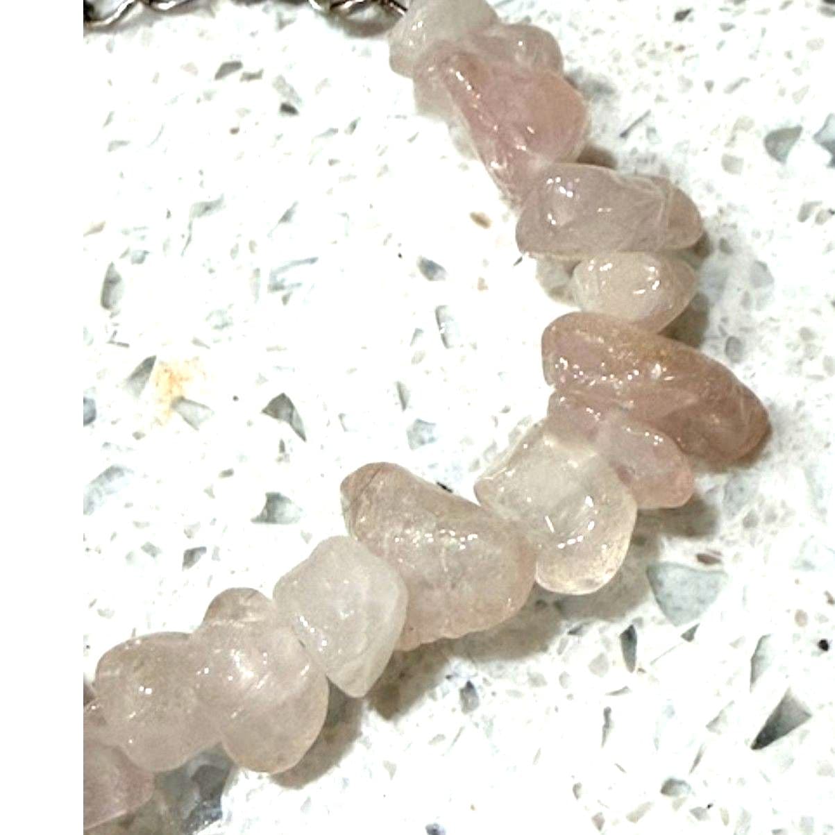 Pink quartz bracelet with broken stones - Thumbnail 3
