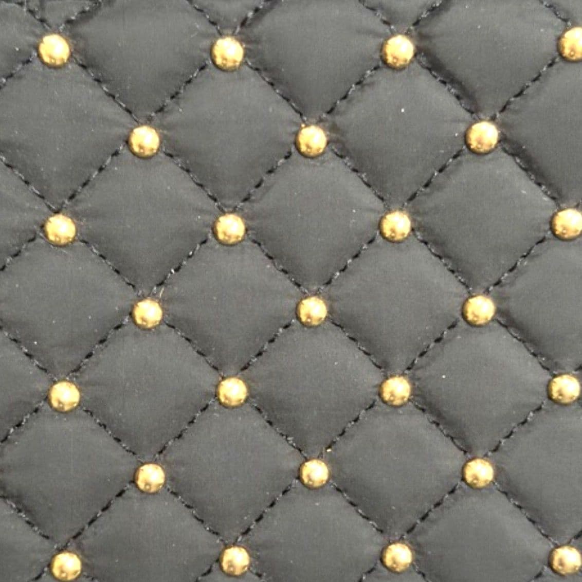 Black Quilted Crossbody Bag Studded Small Shoulder Purse Adjustable Strap - Thumbnail 5