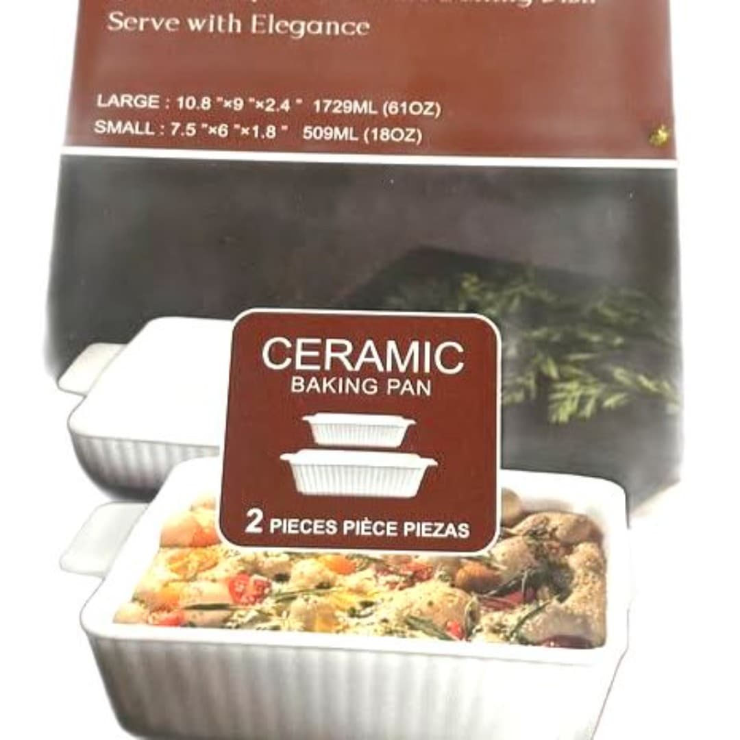 Gourmet Edge 2 pcs white ceramic baker plate - Image 1