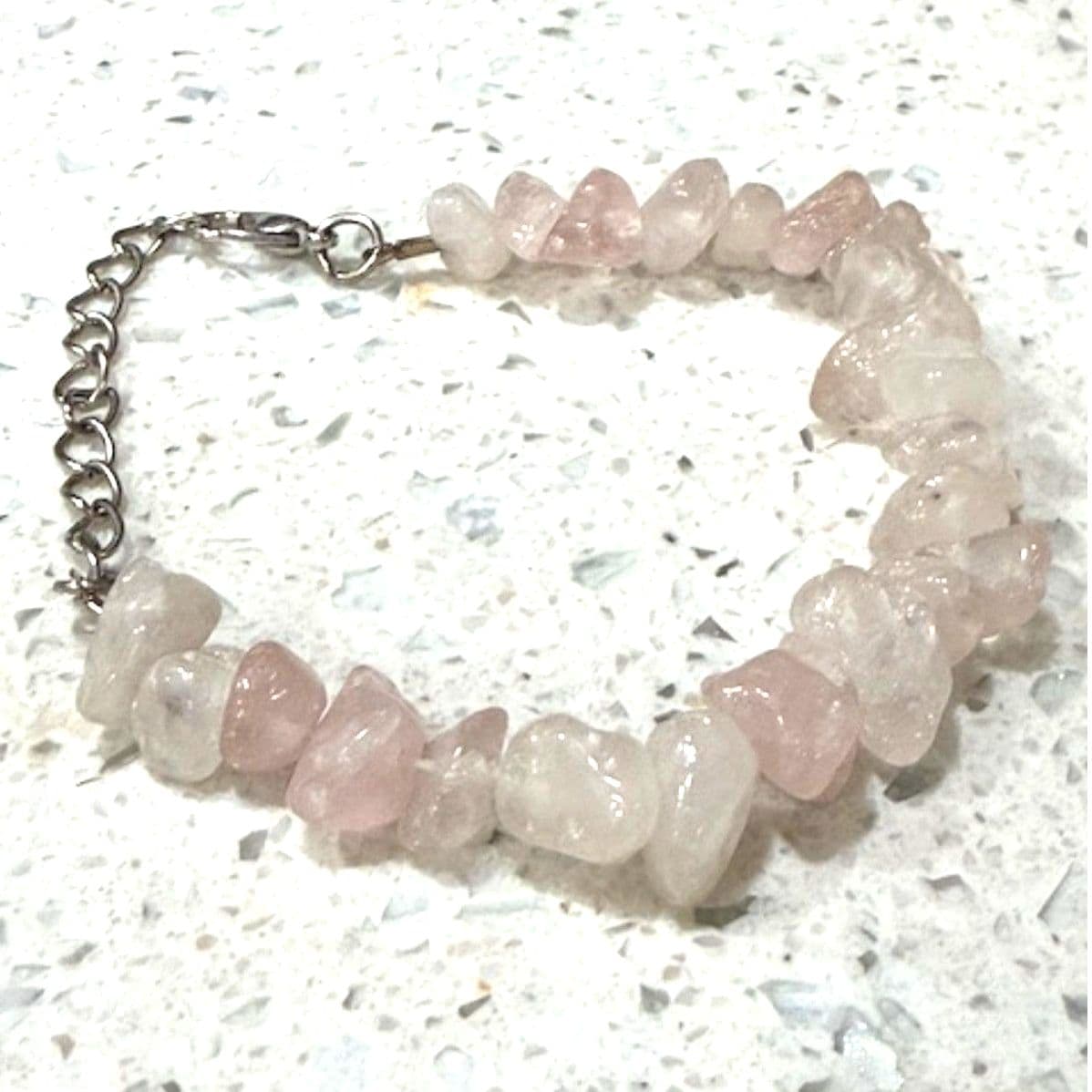 Pink quartz bracelet with broken stones - Thumbnail 2