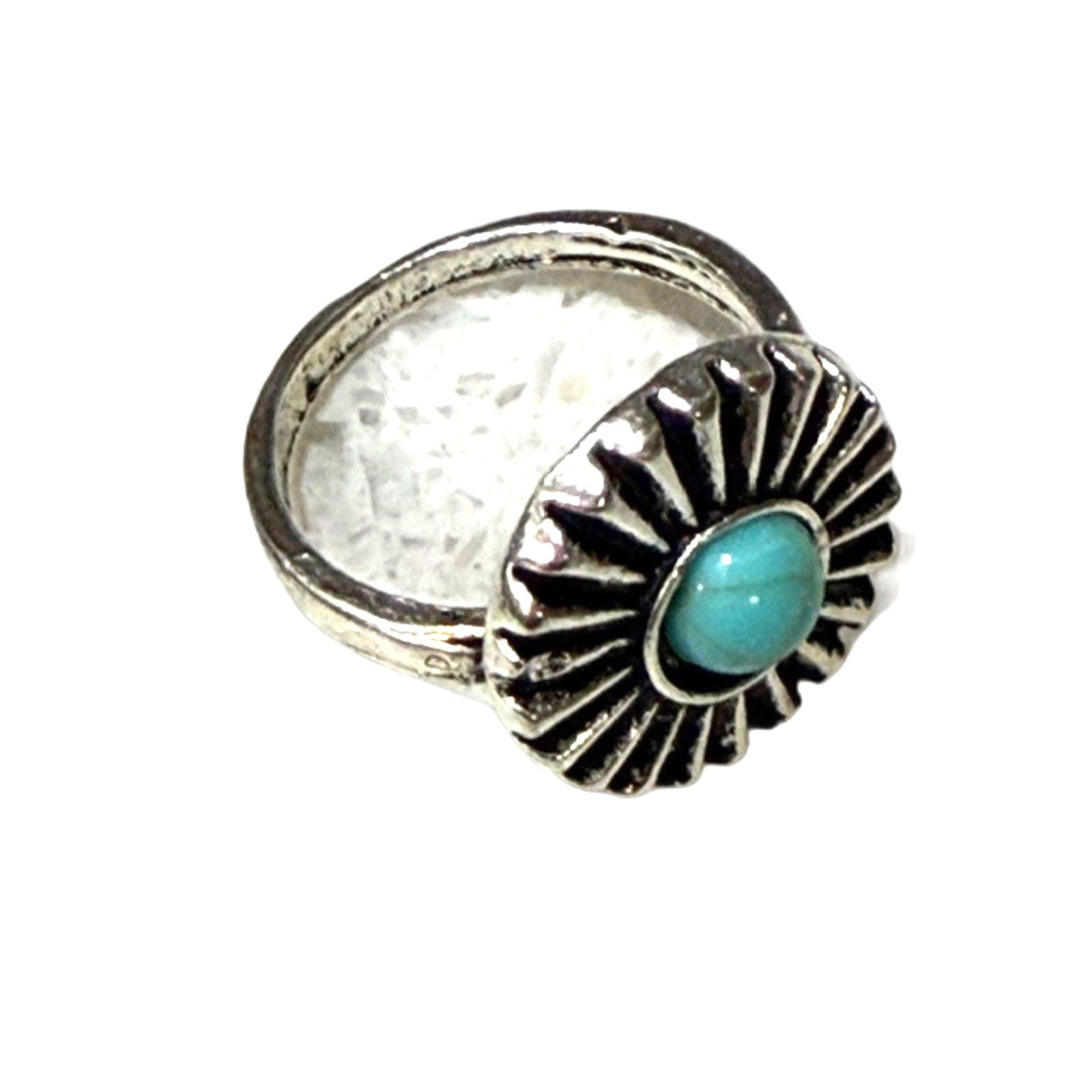 Elegant Silver Color Turquoise Ring - Thumbnail 4