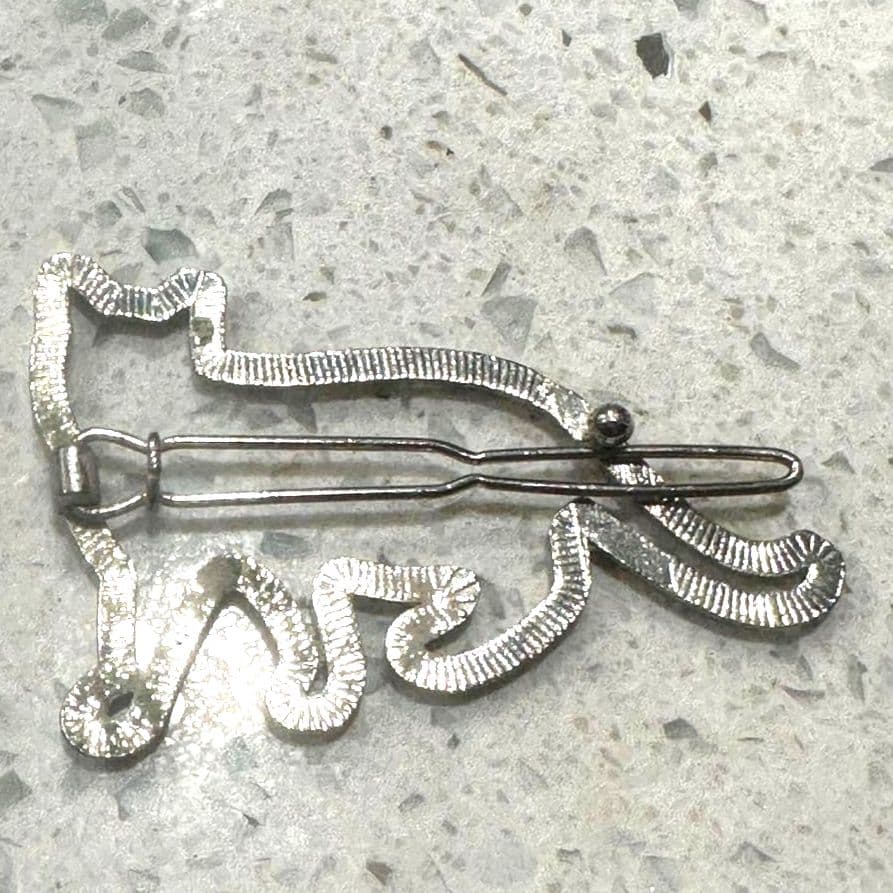 Vintage Silver Cat Hair Clip Pin - Thumbnail 4