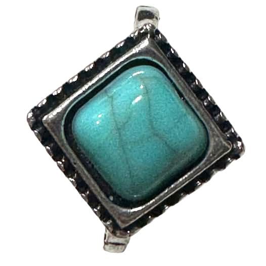 Elegant Silver Color Turquoise Fashion Ring - Thumbnail 2