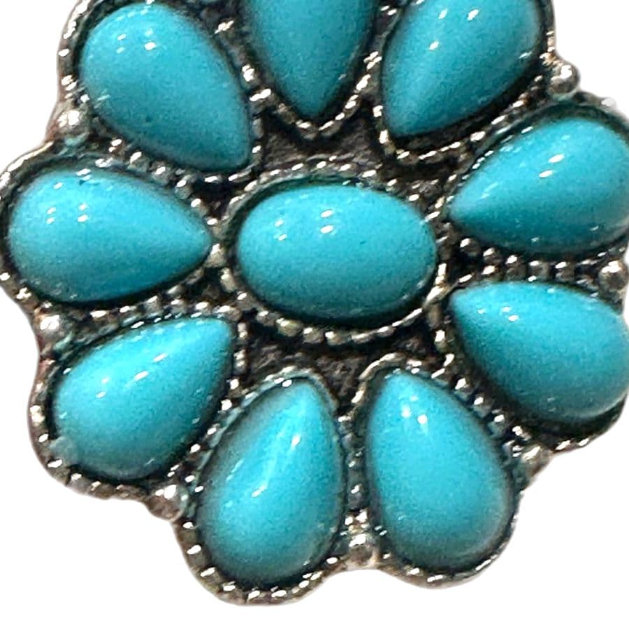 Turquoise Floral Women Jewelry flower ring - Thumbnail 2