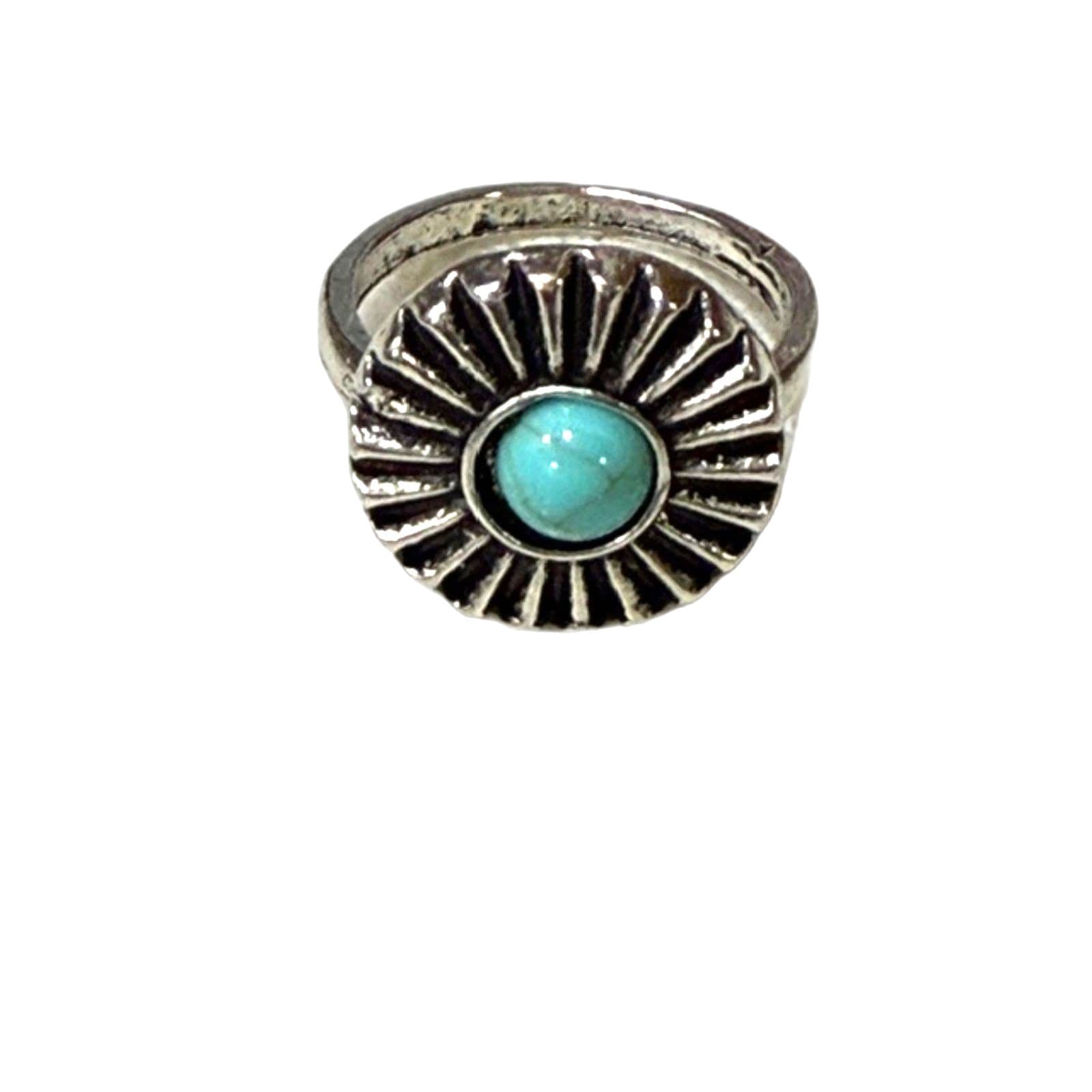 Elegant Silver Color Turquoise Ring - Thumbnail 2