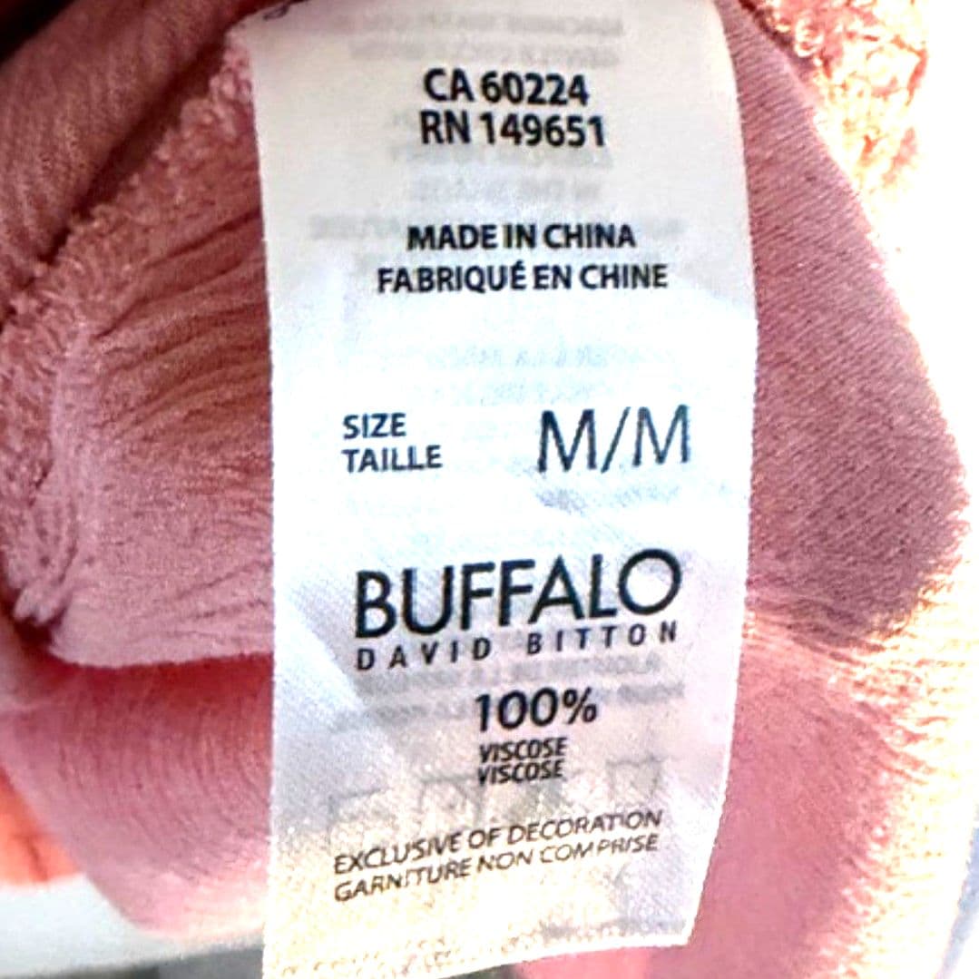 Buffalo David Bitton Peach V-Neck Blouse Size M | Crochet Trim Lightweight Top - Thumbnail 7