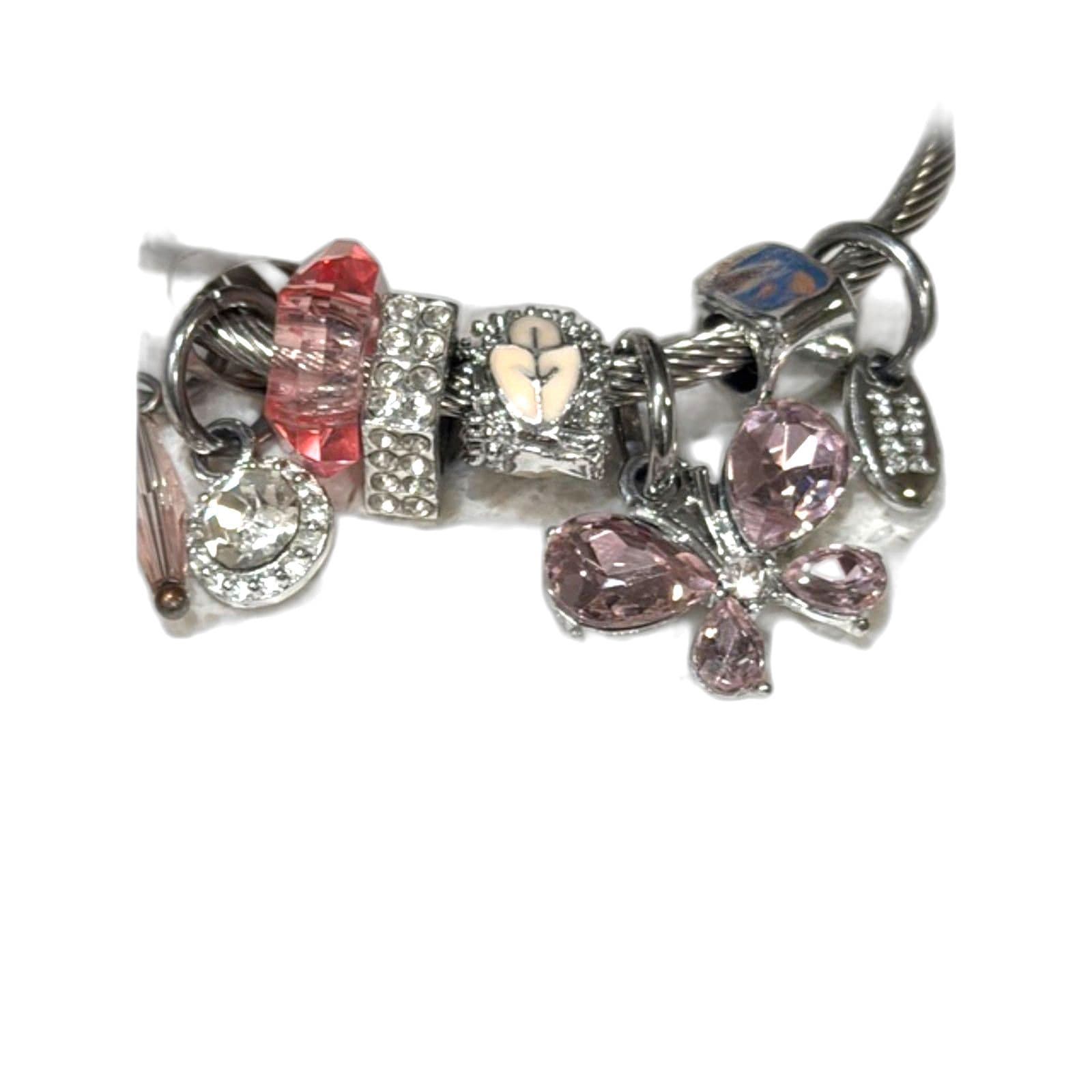 Stainless Steel charm bracelet pink - Thumbnail 4
