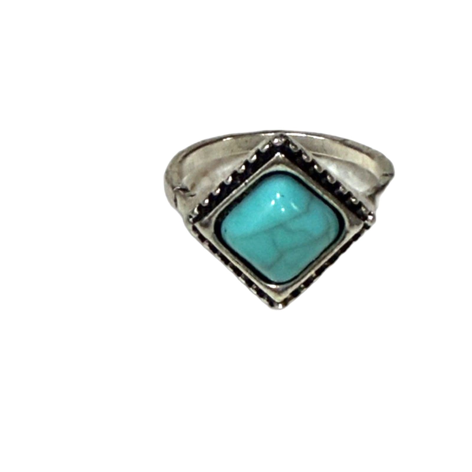 Elegant Silver Color Turquoise Fashion Ring - Thumbnail 5