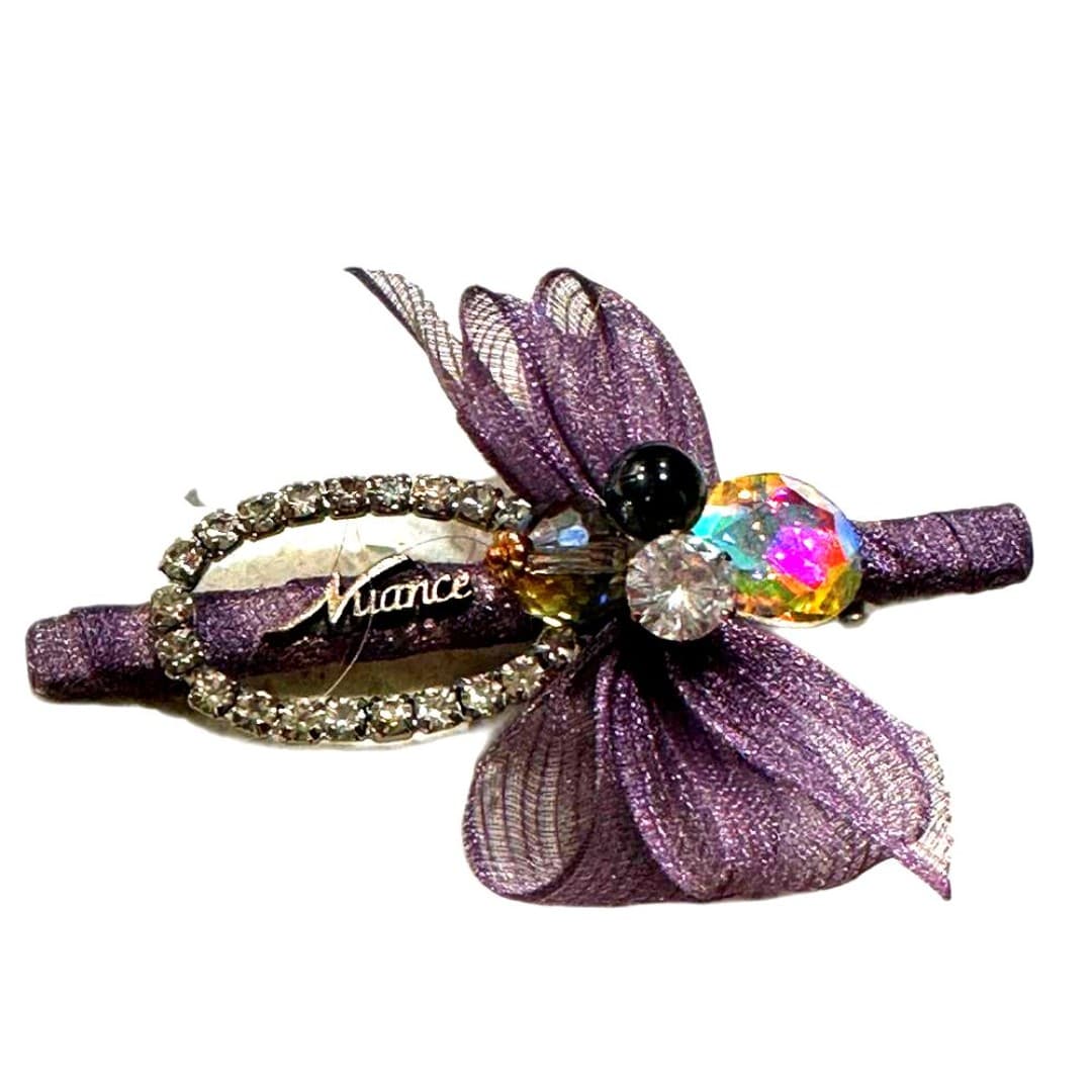 Purple Hair Clip with Crystal Accents - Image 1