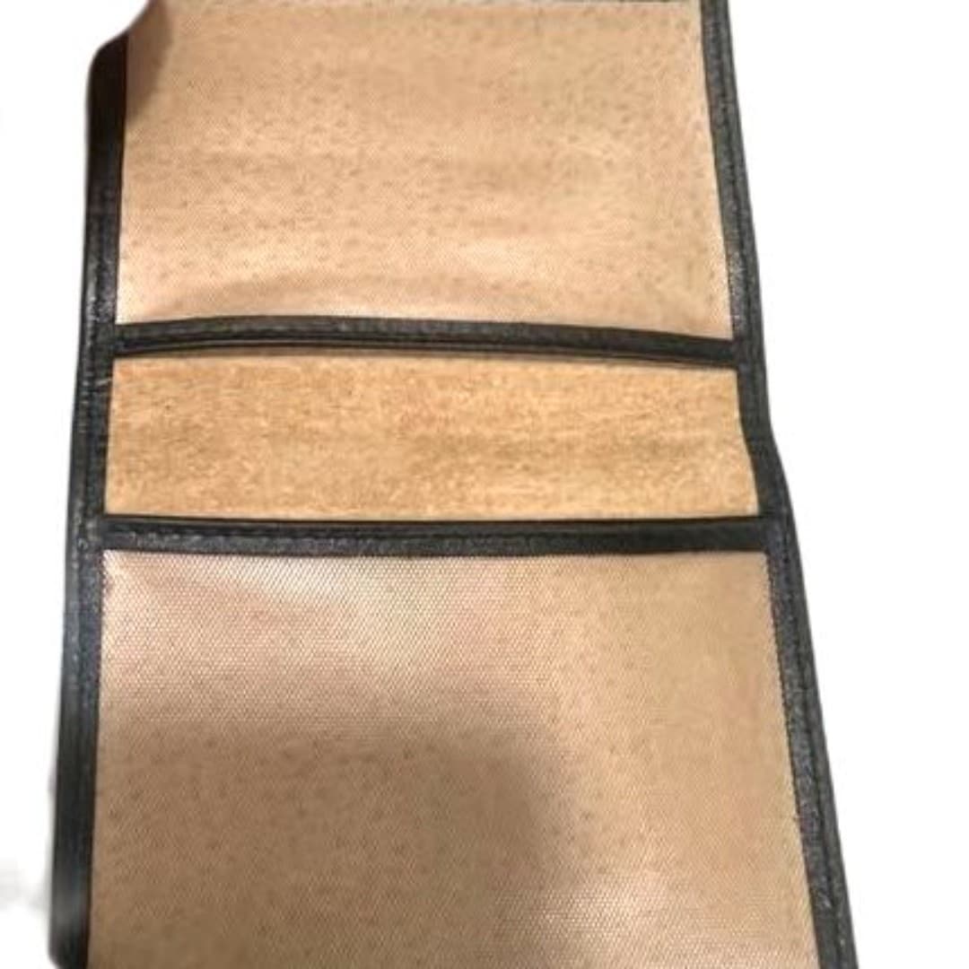 Leather Two-fold Travel Card Holder, - Thumbnail 2