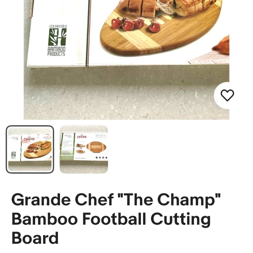 Football Shaped Bamboo Cutting Board - Thumbnail 5