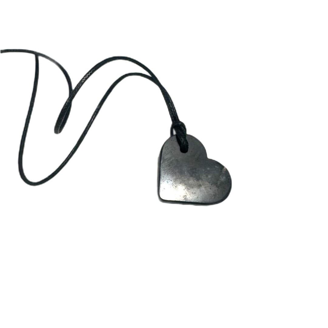 Shungite - Heart Pendant Necklace - Image 1