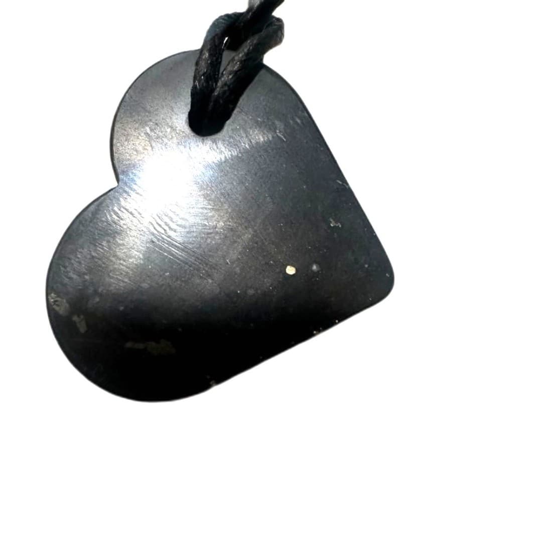 Shungite - Heart Pendant Necklace - Thumbnail 2