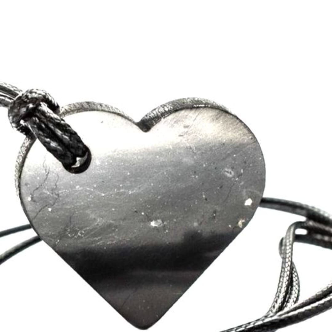 Shungite - Heart Pendant Necklace - Thumbnail 5