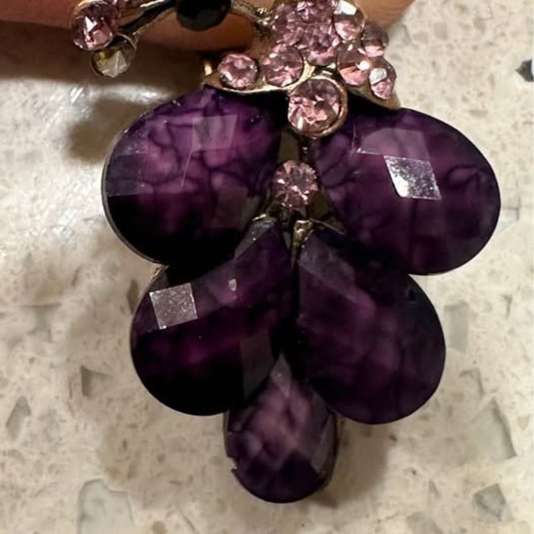 purple gemstone hair pin - Image 1