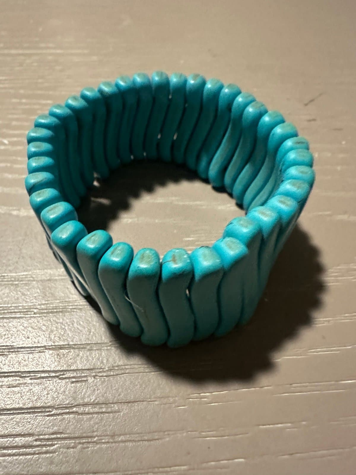 Turquoise Wavy Cuff Bangle Bracelet Handmade - Image 1