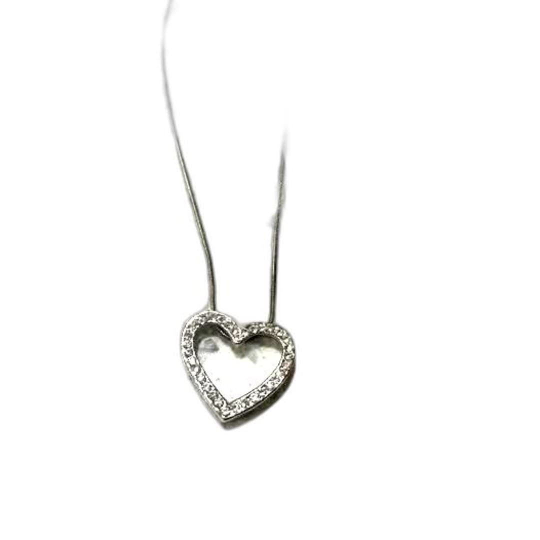 Heart shaped pendant with crystal stones - Thumbnail 4