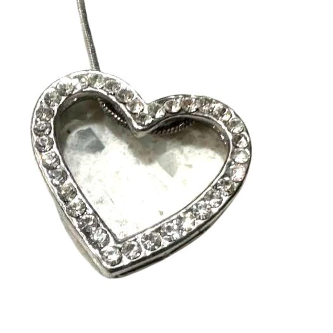 Heart shaped pendant with crystal stones - Thumbnail 3