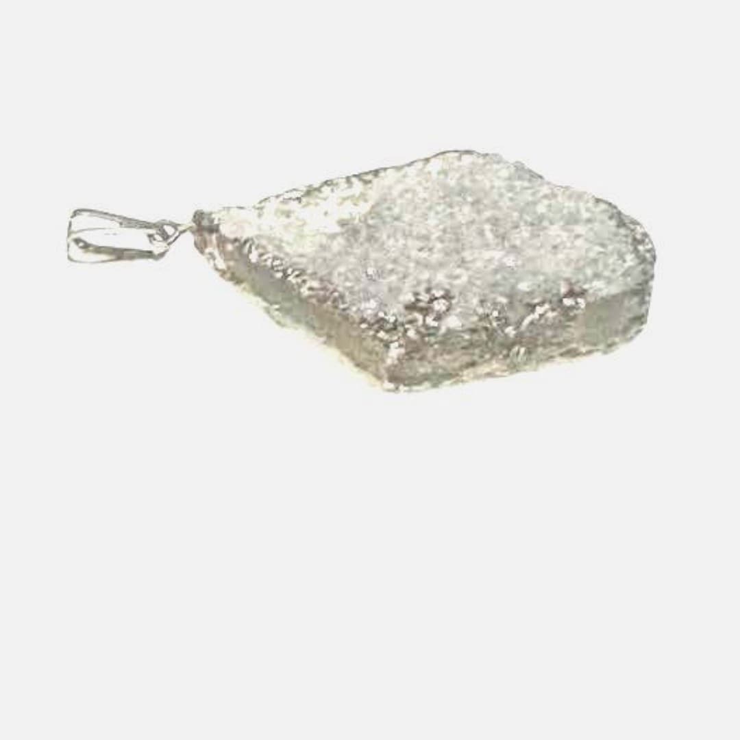 Amethyst Chrystal Druzy Cluster Pendant - Thumbnail 6