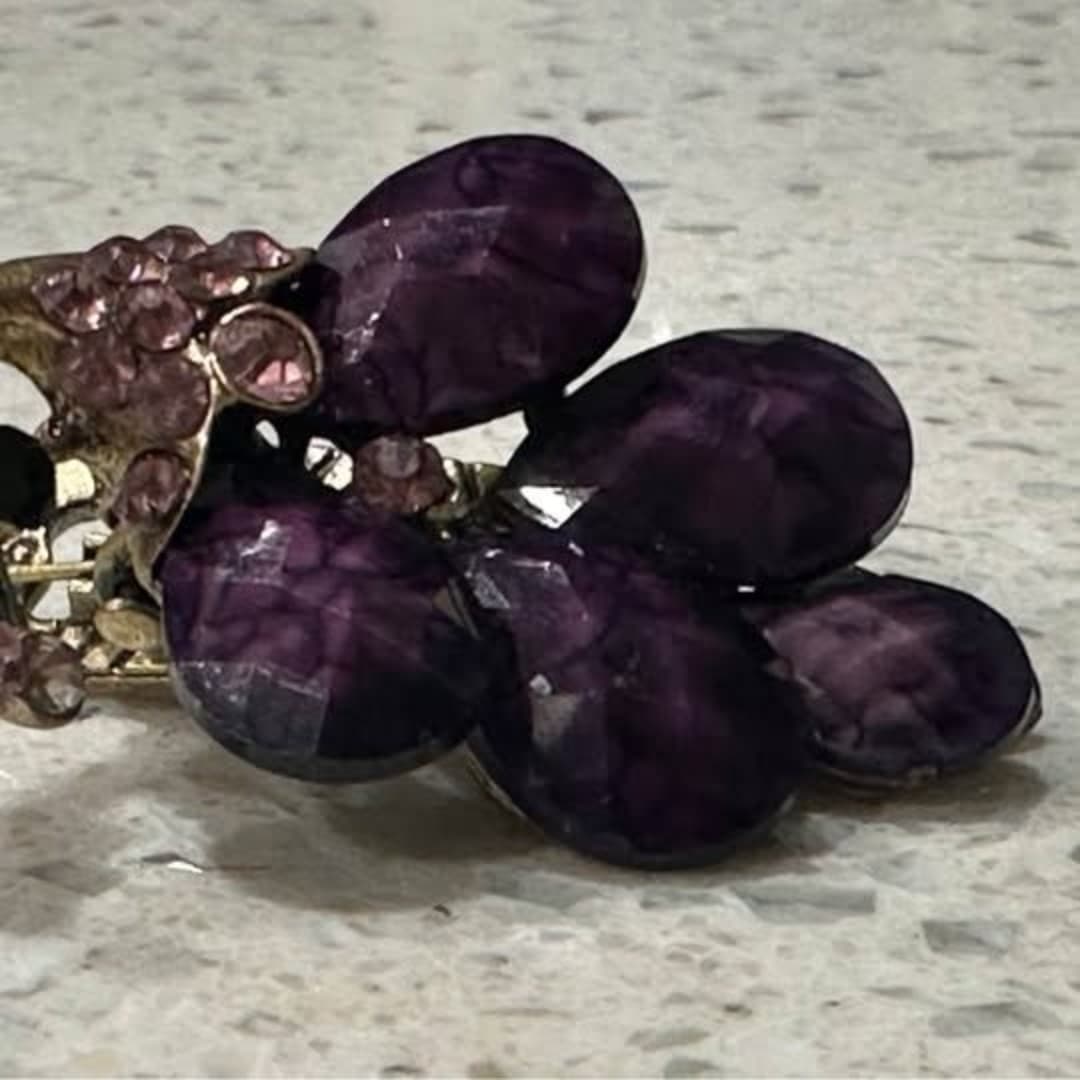 purple gemstone hair pin - Thumbnail 2