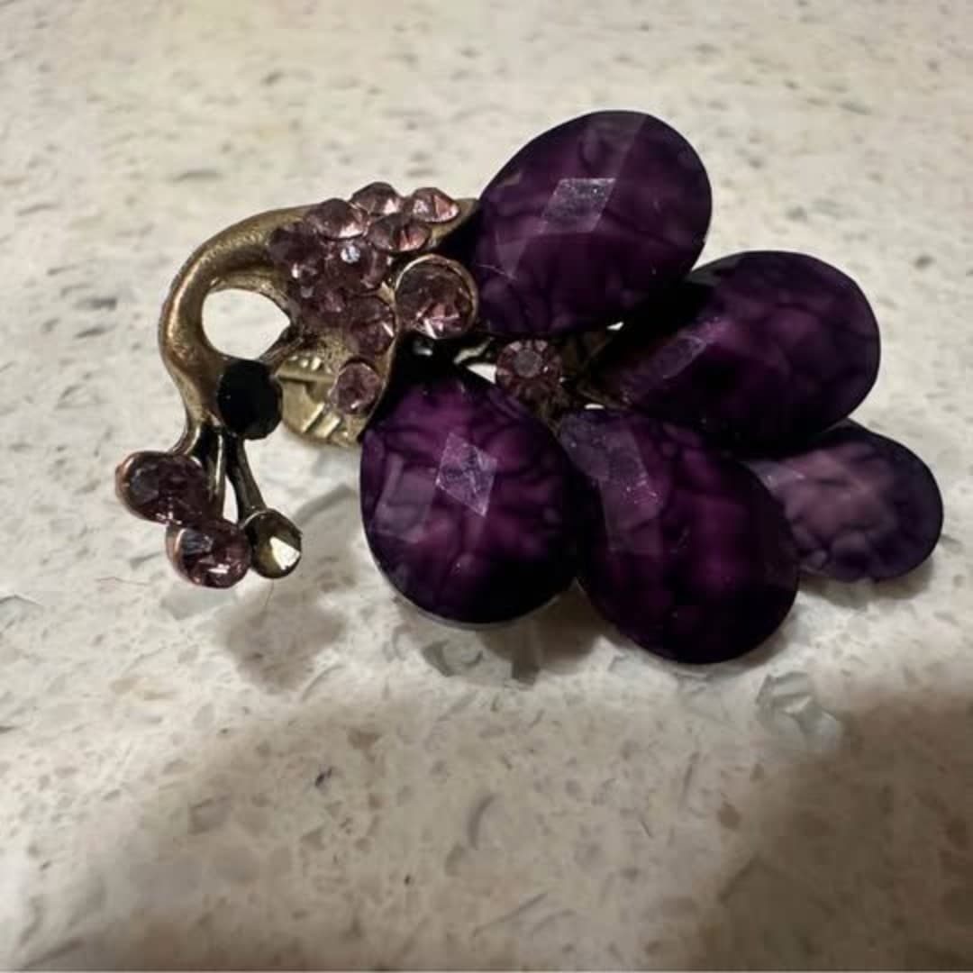 purple gemstone hair pin - Thumbnail 8