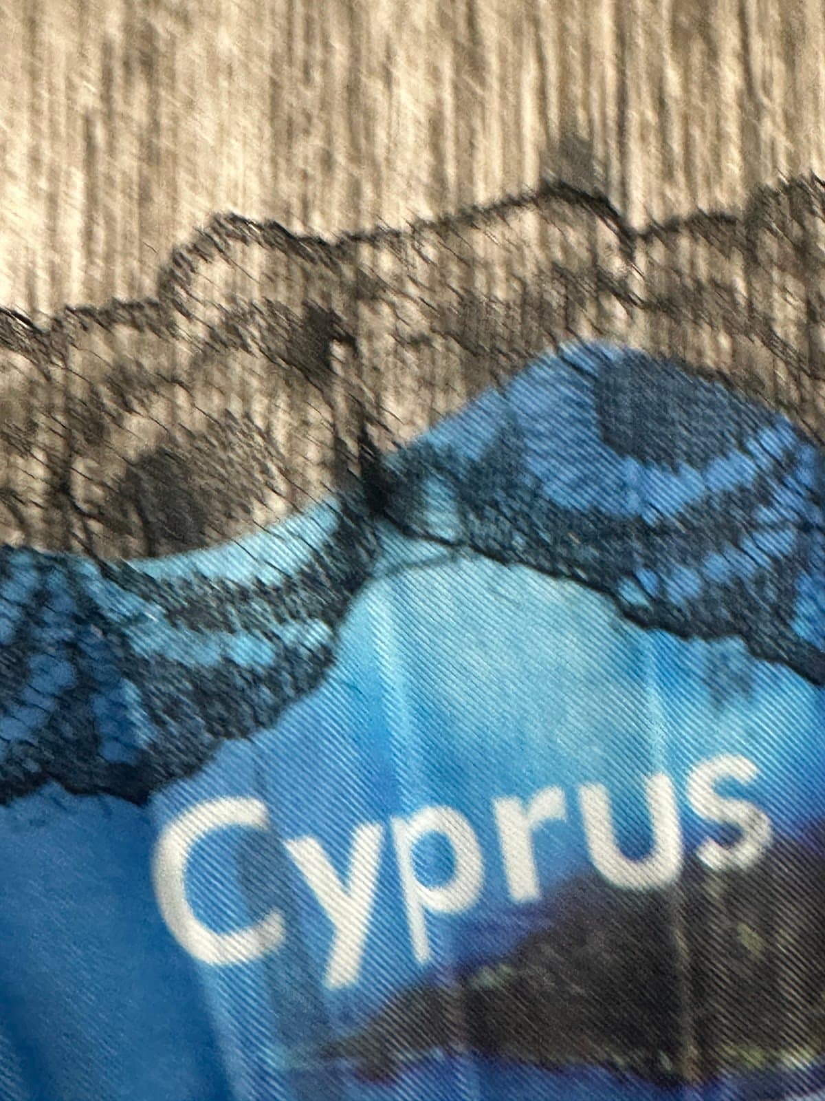 Blue and Gold Fan with black lace from Cyprus - Thumbnail 4
