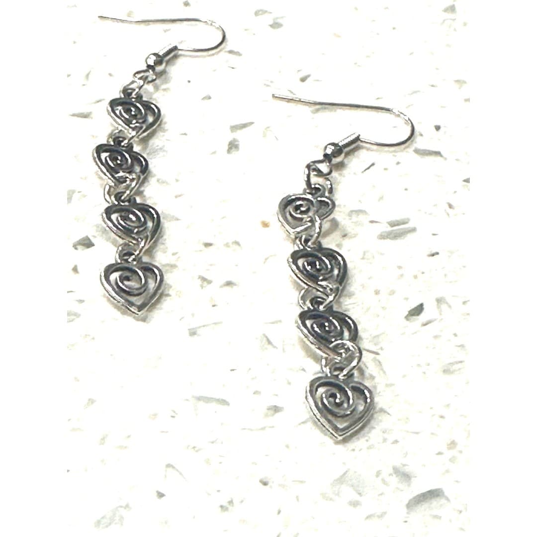 Elegant Fashion Geometric Heart Spiral Vortex Pendant Earrings - Thumbnail 7