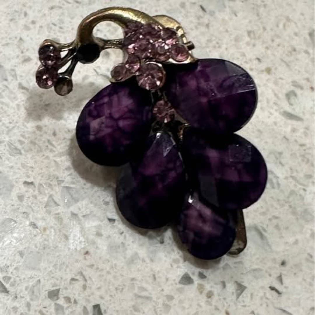 purple gemstone hair pin - Thumbnail 6