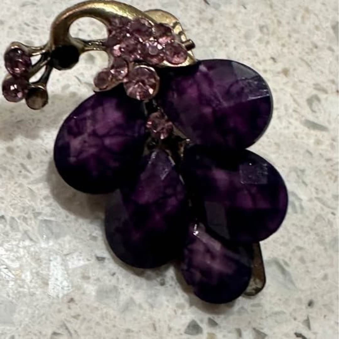 purple gemstone hair pin - Thumbnail 7