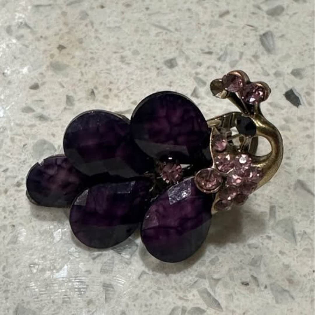 purple gemstone hair pin - Thumbnail 3