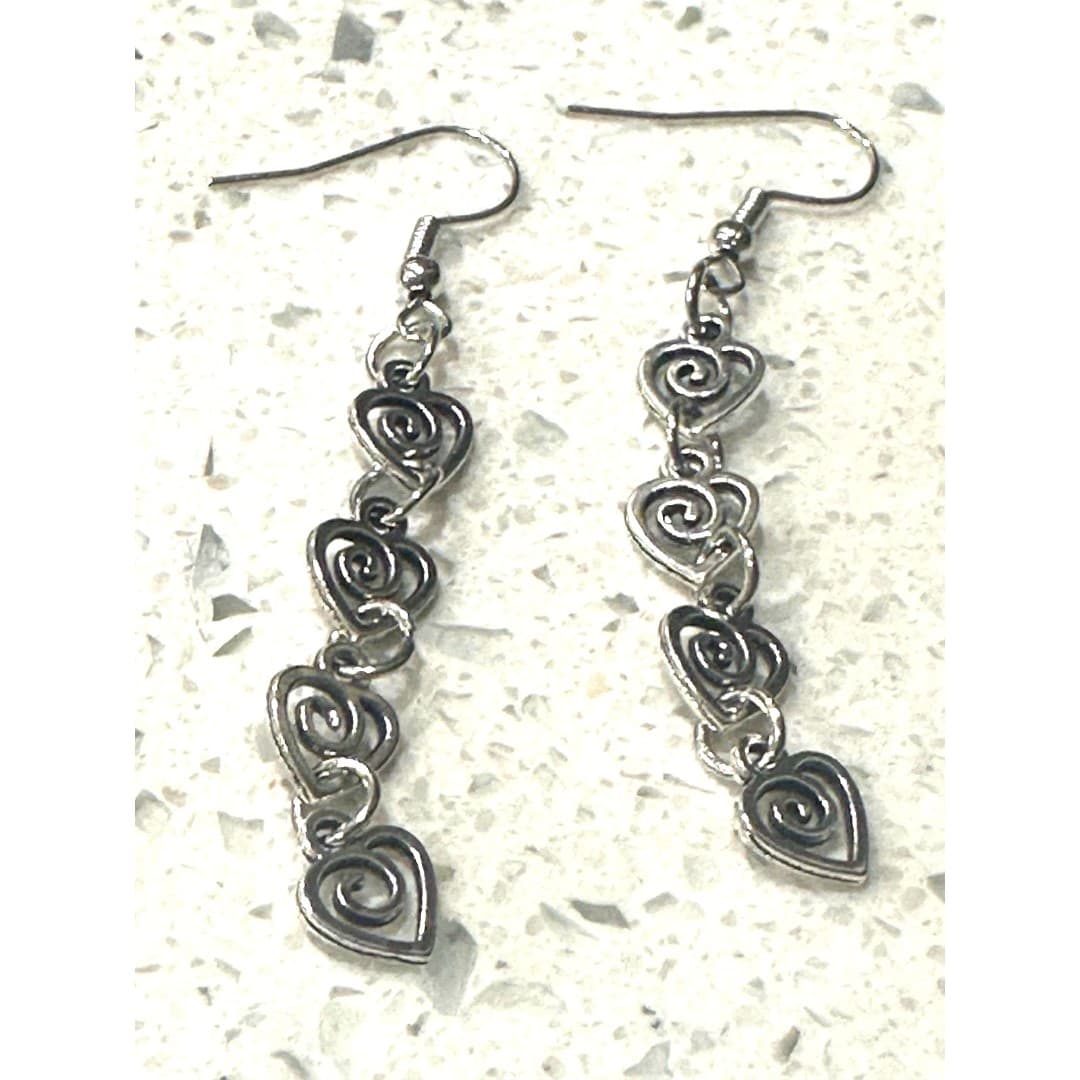 Elegant Fashion Geometric Heart Spiral Vortex Pendant Earrings - Thumbnail 6