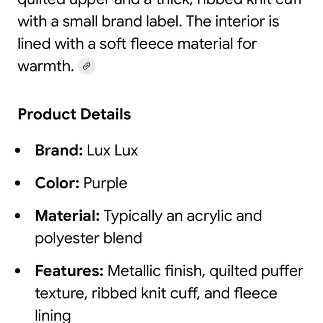 Lux Lux metallic puffer beanie in purple. - Thumbnail 6