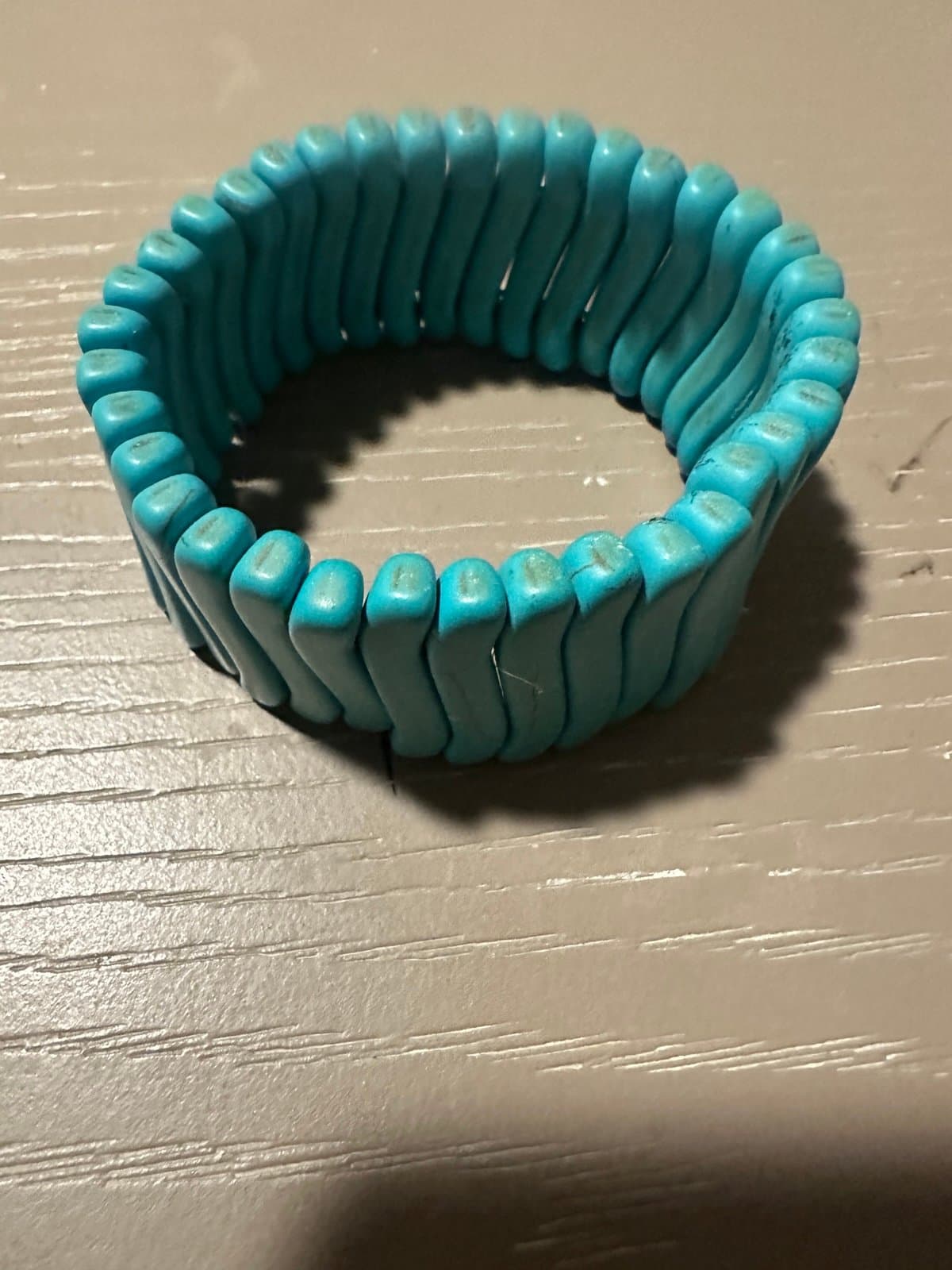 Turquoise Wavy Cuff Bangle Bracelet Handmade - Thumbnail 3
