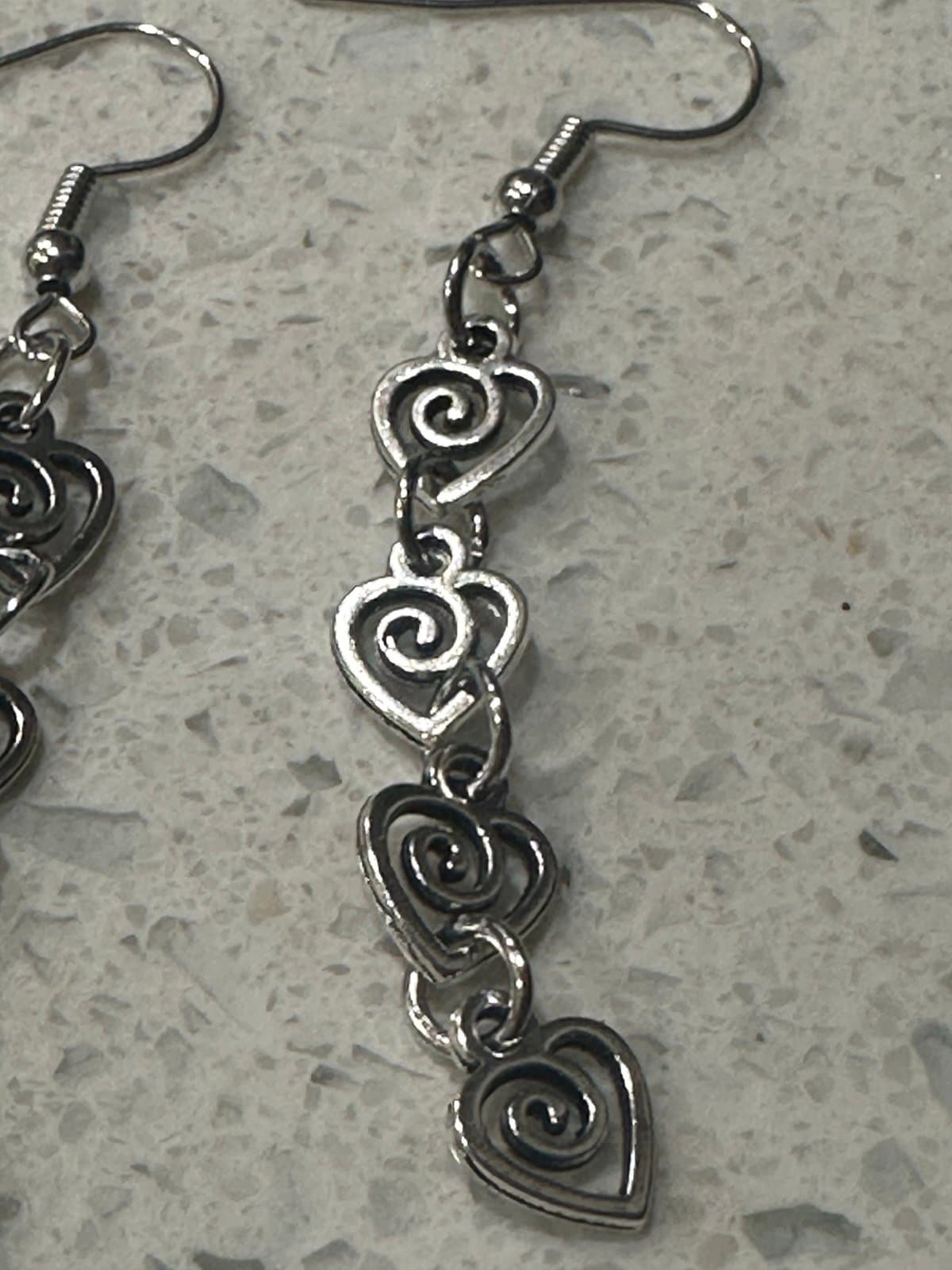Elegant Fashion Geometric Heart Spiral Vortex Pendant Earrings - Thumbnail 5