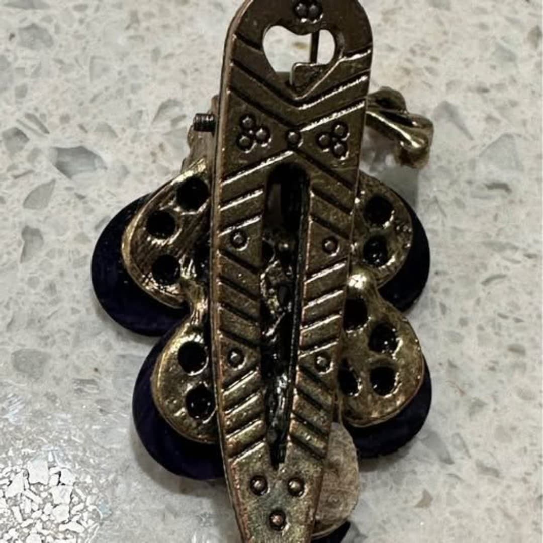 purple gemstone hair pin - Thumbnail 5