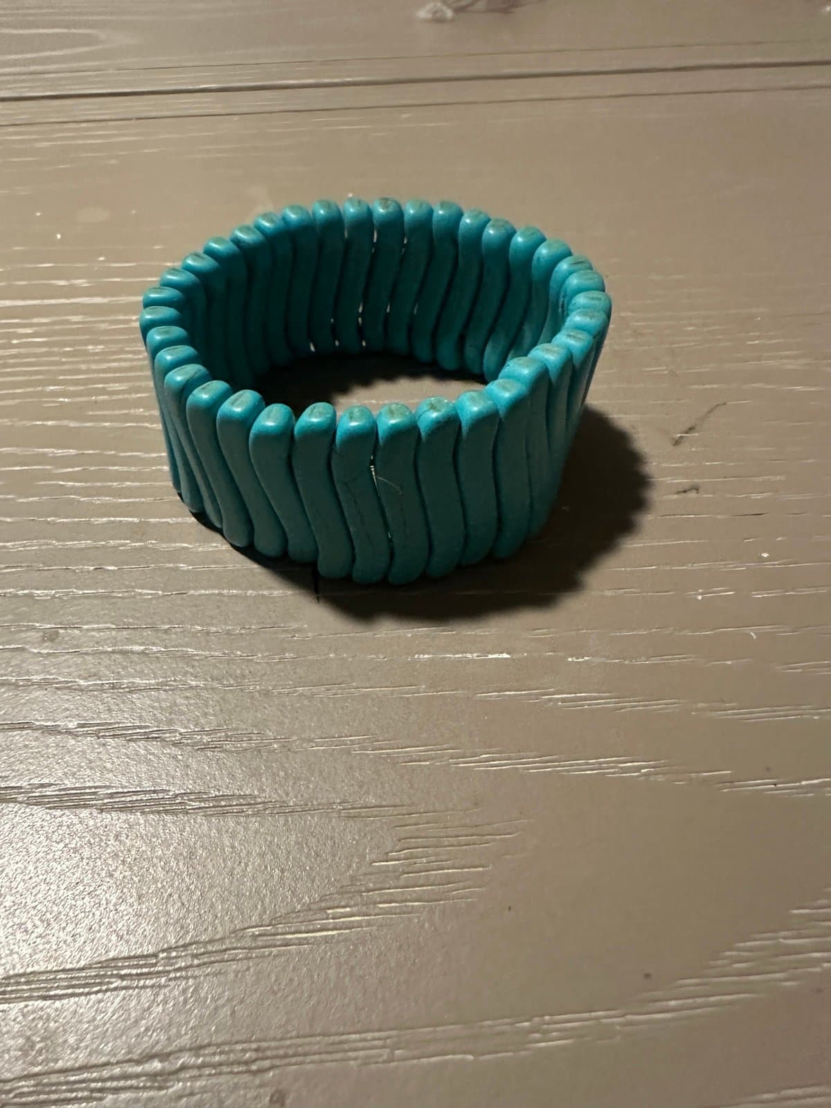 Turquoise Wavy Cuff Bangle Bracelet Handmade - Thumbnail 2