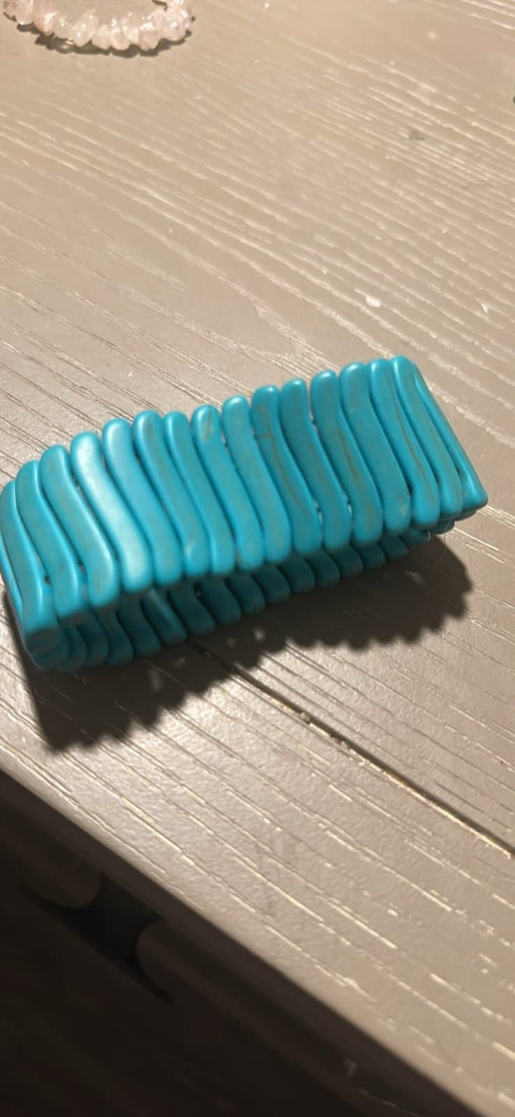 Turquoise Wavy Cuff Bangle Bracelet Handmade - Thumbnail 4