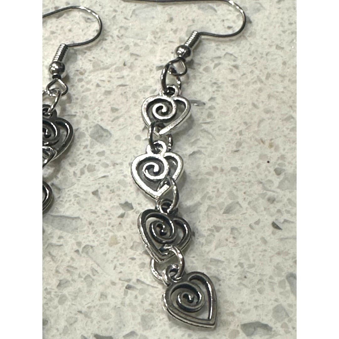 Elegant Fashion Geometric Heart Spiral Vortex Pendant Earrings - Thumbnail 5